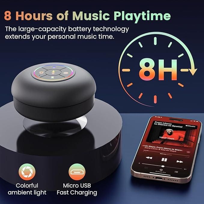 Large Suction Cup Waterproof Bluetooth Speaker with bass