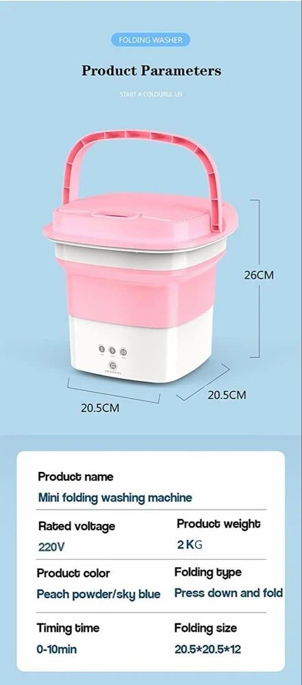 Mini FoldableAutomatic Bucket Washing Machine.